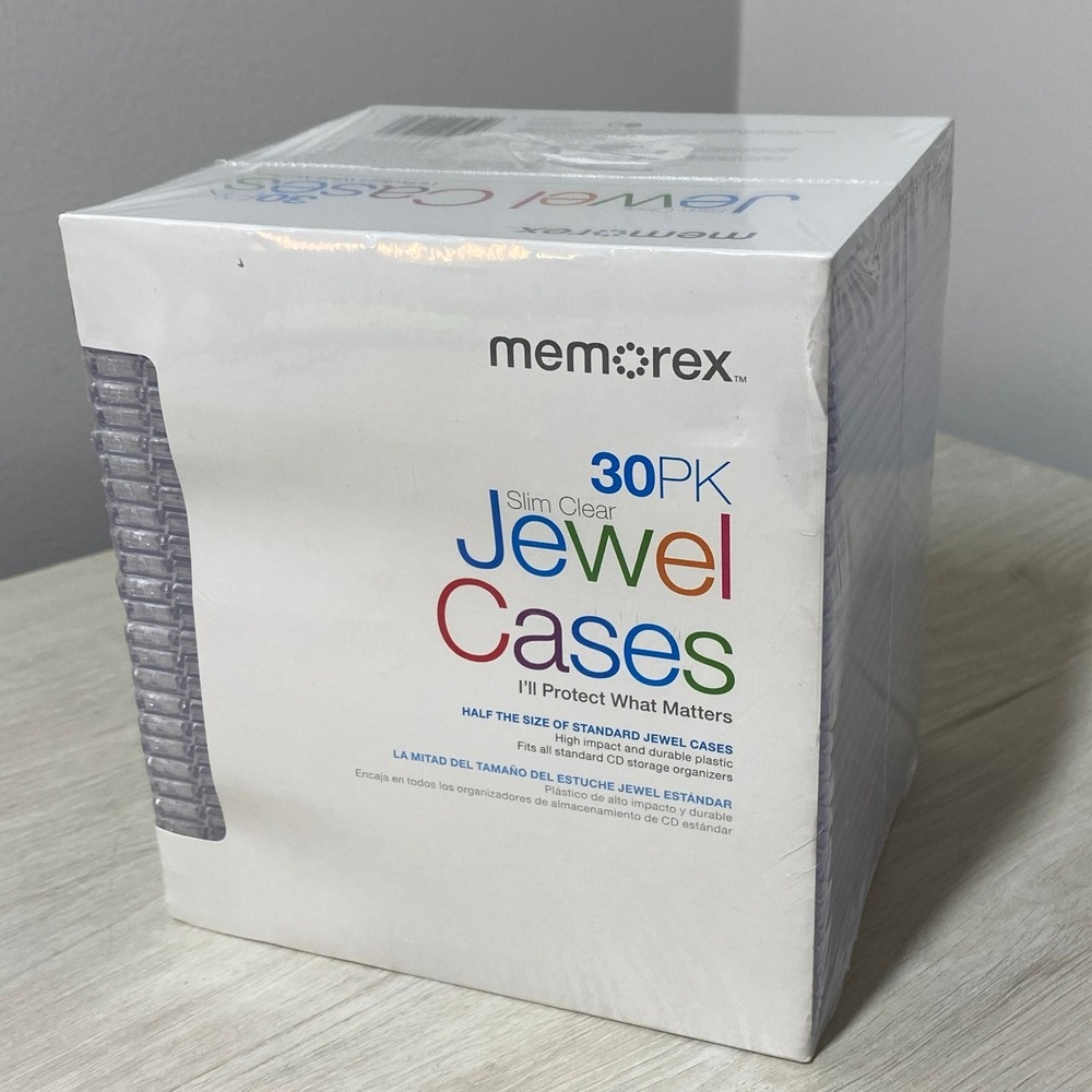 Memorex 30 Pack Slim Clear Jewel Cases CD DVD Media Storage Replacement Sleeves
